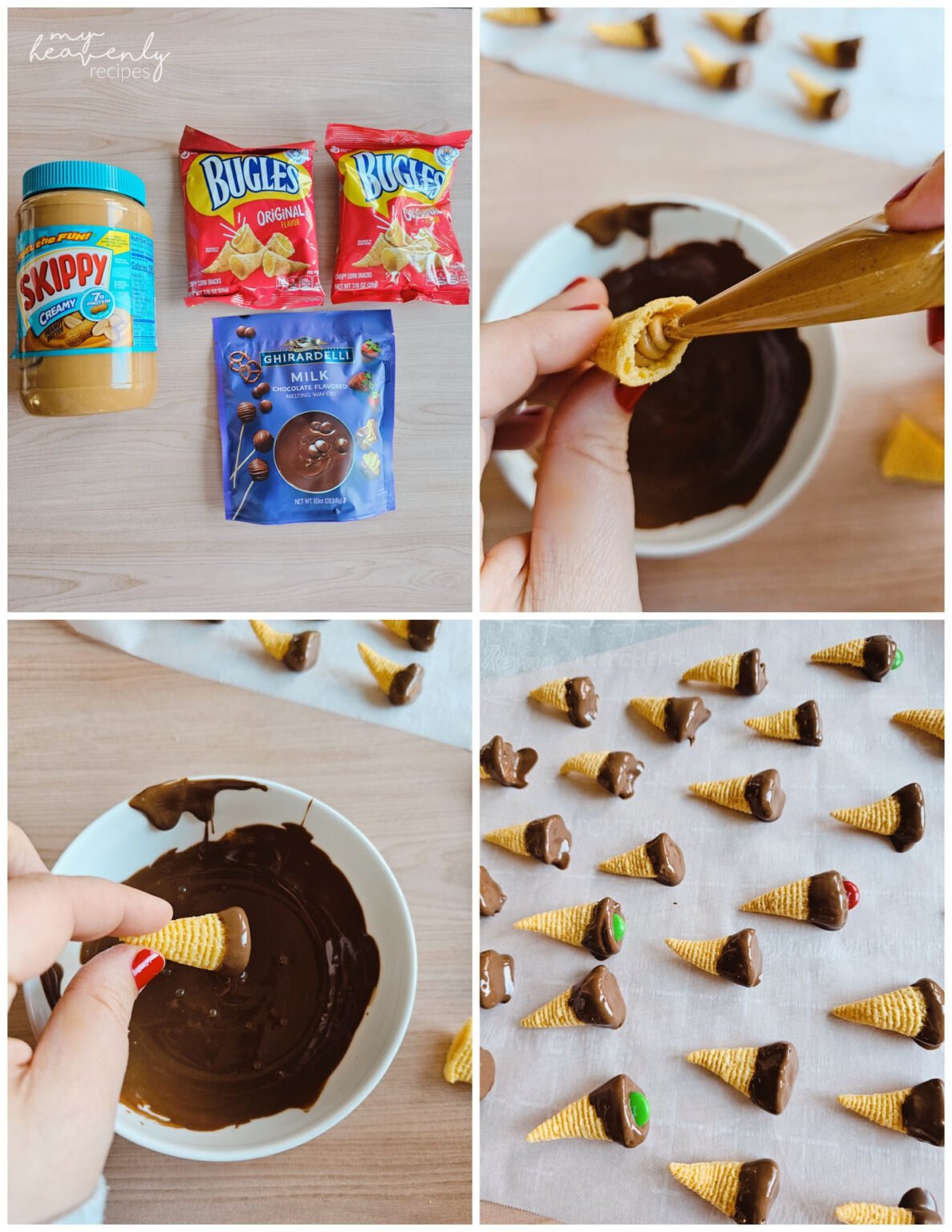 Peanut Butter Chocolate Filled Bugles My Heavenly Recipes