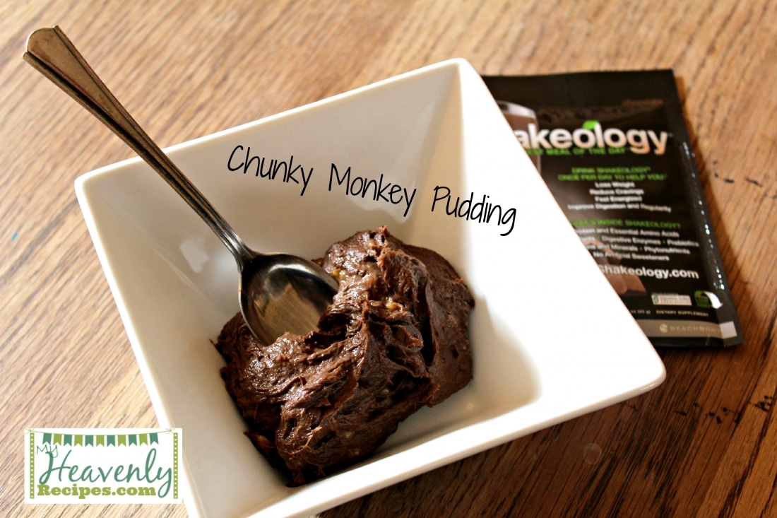 Shakeology Chunky Monkey Pudding in white bowl