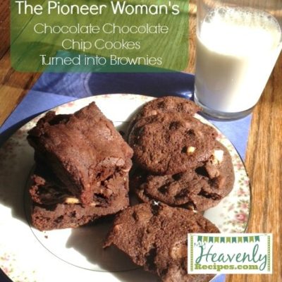 Pioneer Womans Chocolate Chocolate Chip Cookies Turned Brownies (via MyHeavenlyRecipes...) - This busy mommy was running out of time baking these cookies, so I turned them into brownies and they turned out AMAZING!