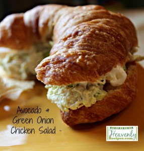 Avocado & Green Onion Chicken Salad (via MyHeavenlyRecipes.com) - By looking at the picture of this amazing chicken salad below you would NEVER guess that there is a entire avocado in this recipe. A great way to sneak in a healthy fat that contains protein is are rich in vitamins K, B, D and E.
