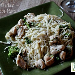 titled photo (and shown) Garlic Chicken and Broccoli Pasta