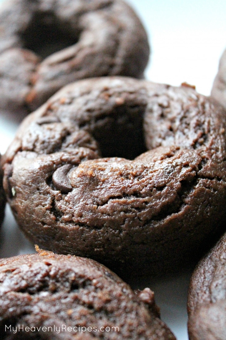 homemade double chocolate chip donuts