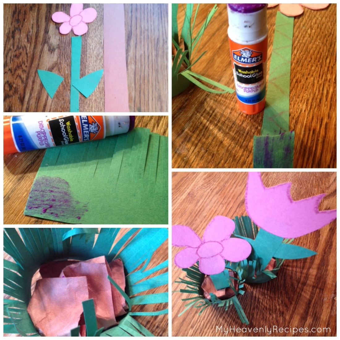 Spring craft for kids: Spring Flowers Collage