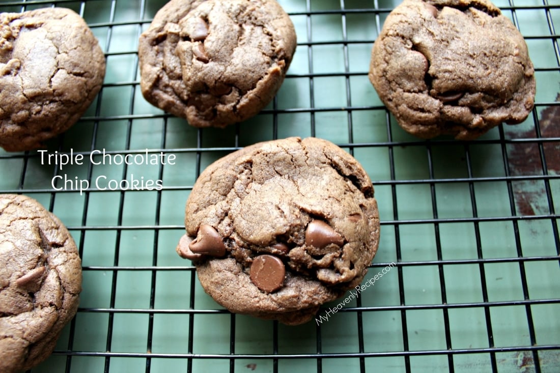 Triple Chocolate Chip Cookies