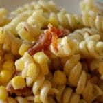 bacon ranch pasta salad close up image - myheavenlyrecipes.com