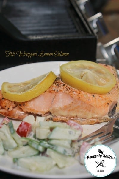 Foiled Lemon Grilled Salmon - My Heavenly Recipes