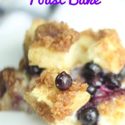 blueberry french toast bake served on plate