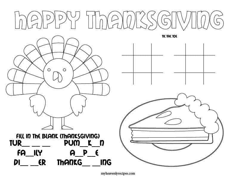 Thanksgiving Day coloring mat