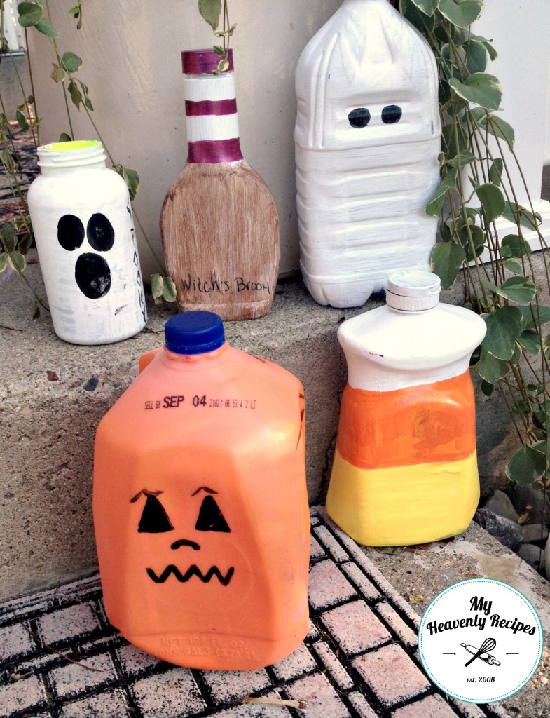 Halloween DIY Decorations made from upcycled plastic jugs