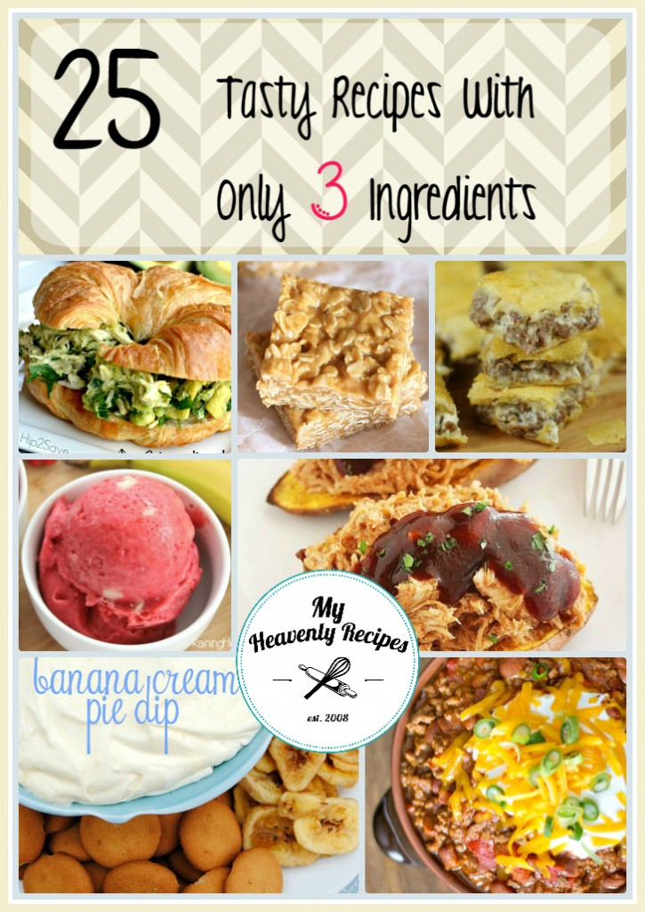 photo collage of 3 ingredient recipes