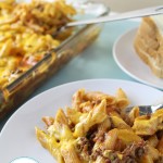 a plate of lasagna casserole known as Johnny Marzetti