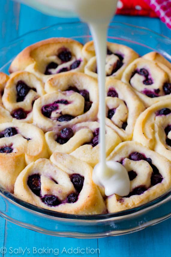 Blueberry Sweet Rolls with Sweet Lemon Glaze