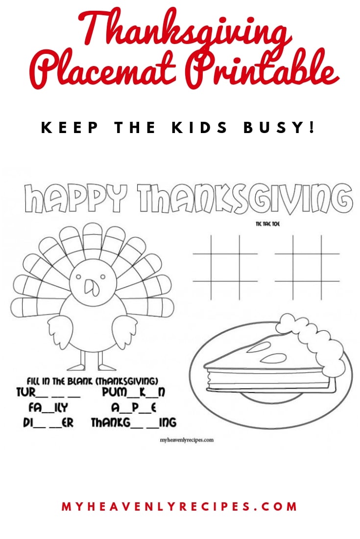 Thanksgiving Placemat Printable