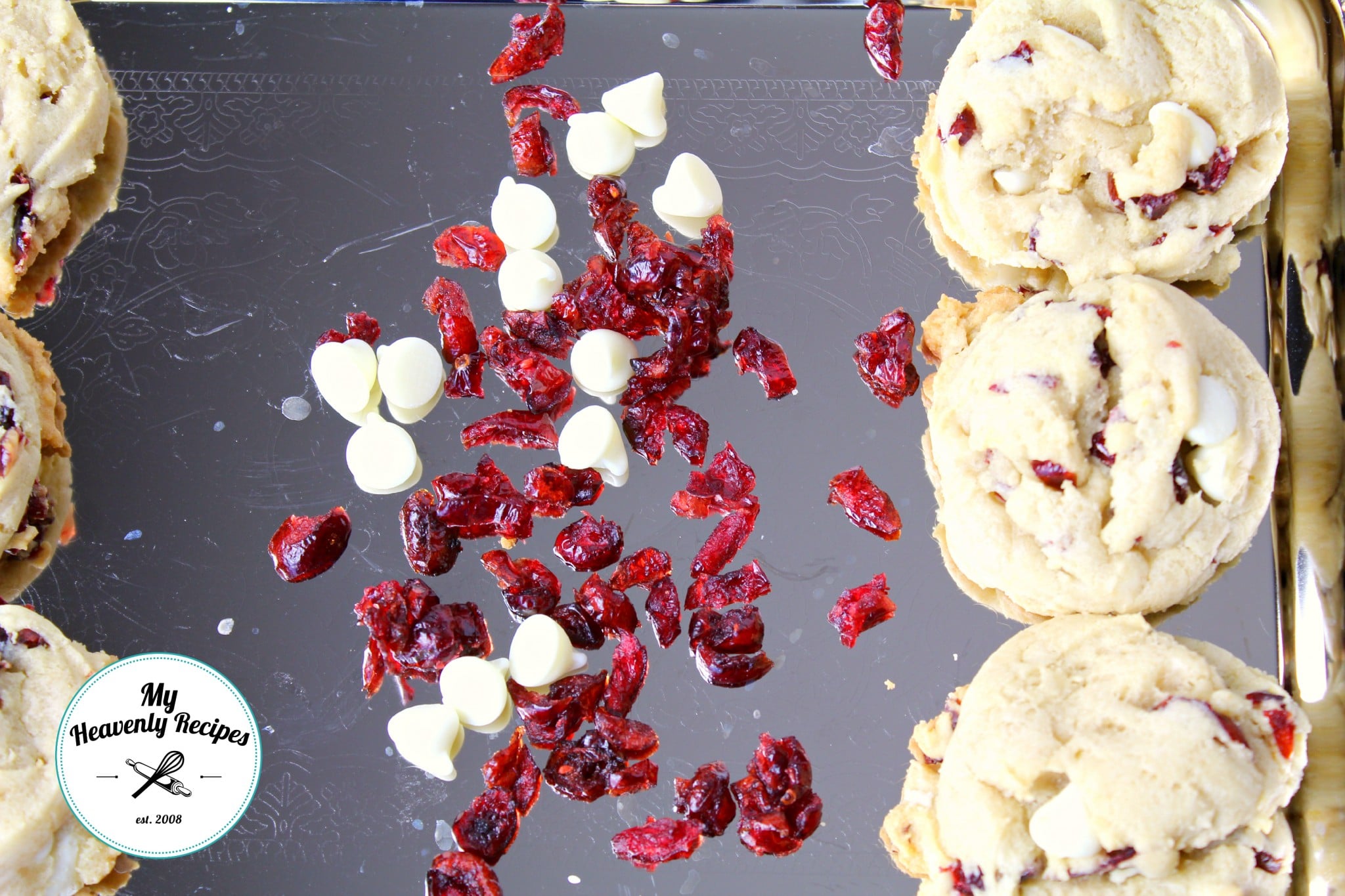 Cranberry and White Chocolate Chip Christmas Cookies