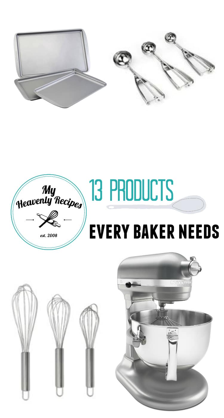 13 Baking Essentials titled photo collage