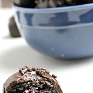chocolate oreo truffle dipped in chocolate
