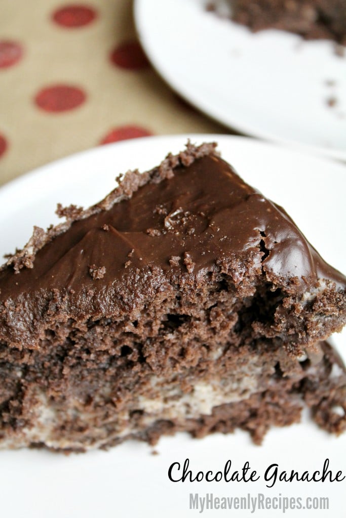 Chocolate Ganache on a slice of cake