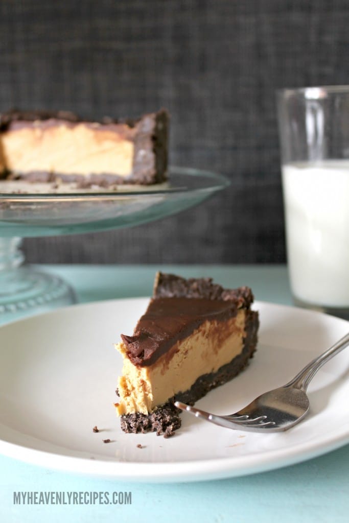 slice of no bake peanut butter pie