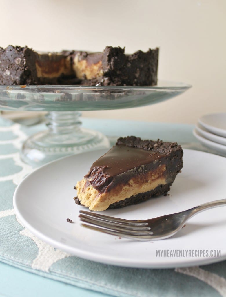 creamy peanut butter pie with chocolate ganache