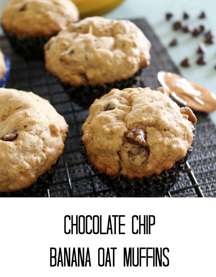 chocolate chip banana oat muffins