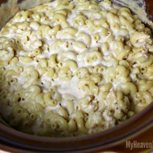 macaroni and cheese cooked in the crockpot