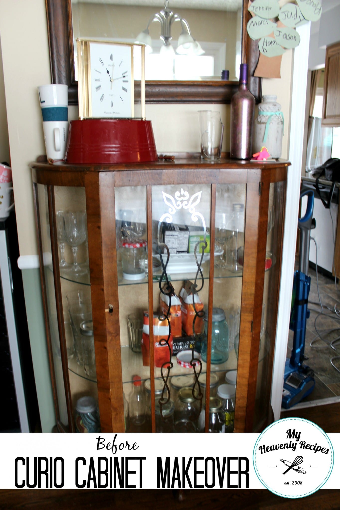 Curio Makeover Using Chalky Finish My Heavenly Recipes