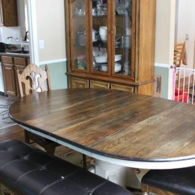 photo of a dining table makeover after completion