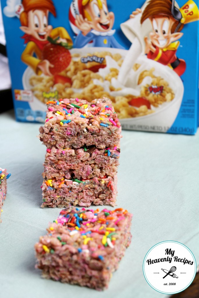 stack of Rainbow Rice Krispie Treats