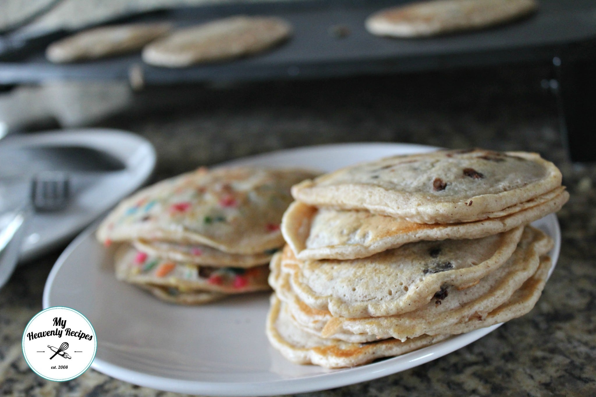 Stack of homemade Chocolate Chip Pancakes