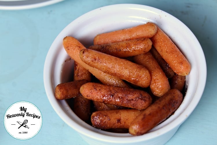 bowl of Cinnamon and Sugar Glazed Baby Carrots 