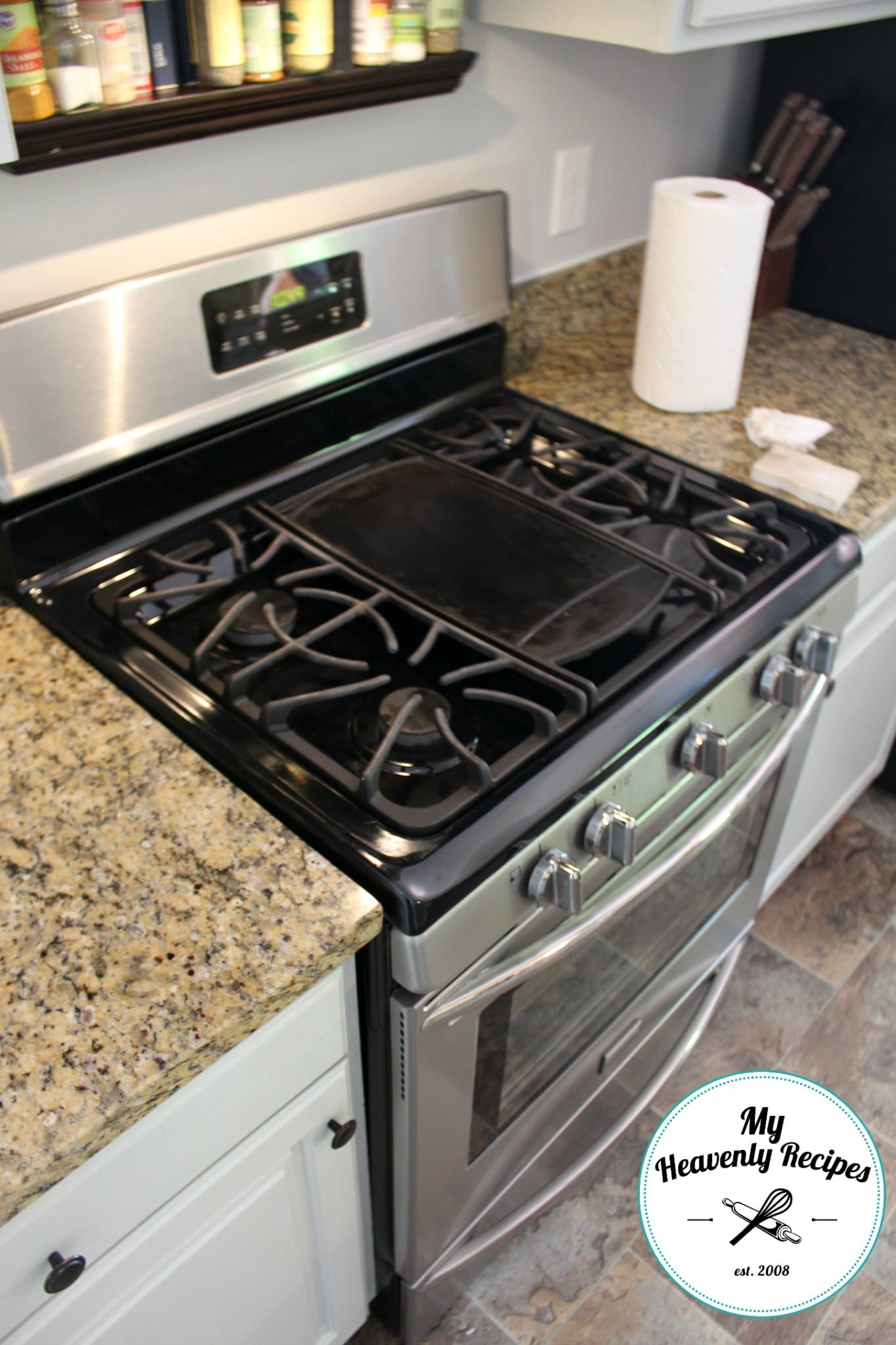 How We Keep Our Kitchen Clean {and My New To Me Gas Range}