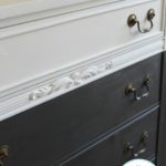 white and navy blue farmhouse sideboard buffet with drawers