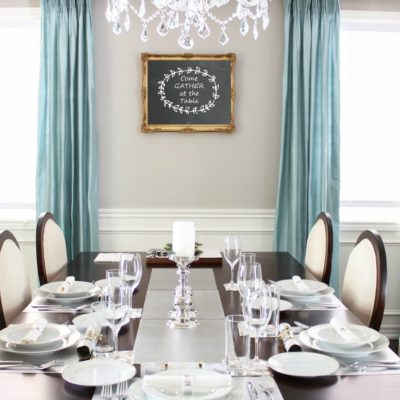 dining room wall decor: that says "Gather at the Table"