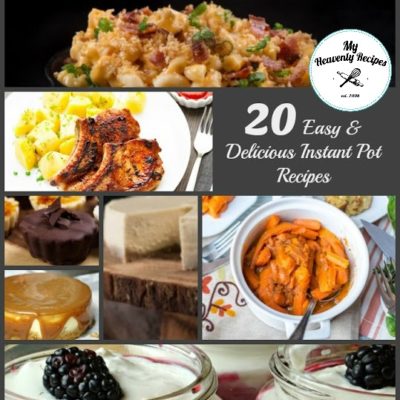 titled photo collage (and shown): 20 of the Best Instant Pot recipes