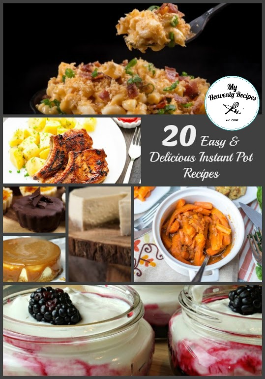 titled photo collage (and shown): 20 of the Best Instant Pot recipes