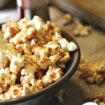 a bowl of cinnamon sugar popcorn