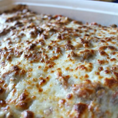 pan of homemade lasagna made using simple lasagna recipe tips