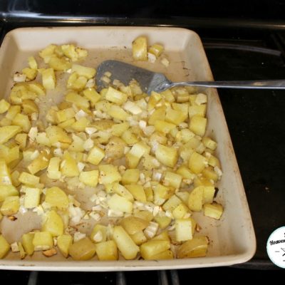 These are the best crispy roasted potatoes and onions that the web has ever seen. Serve them as a side dish at dinner or your next party. This recipe will feed a crowd on a budget.