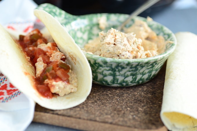 If you happen to have leftover bacon from breakfast, throw some on this Crack Chicken Crock-Pot Tacos recipe to send it OVER THE TOP! C’mon, everything’s awesome with bacon!