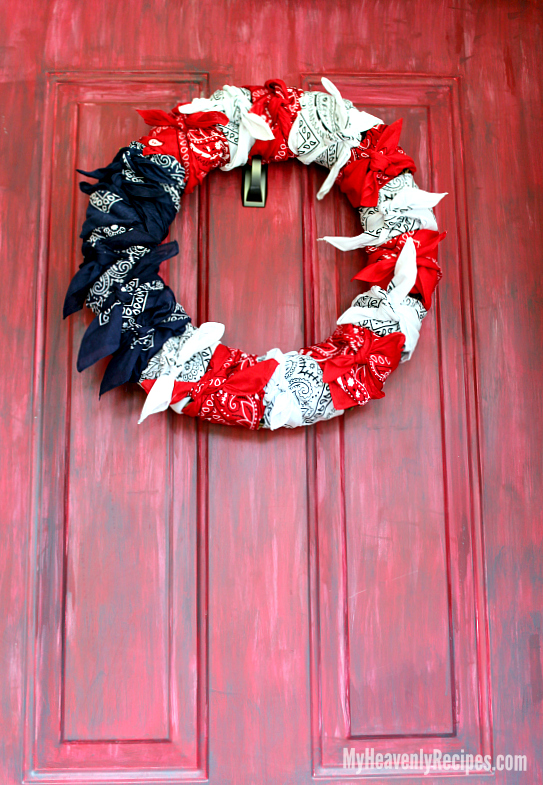 Done in under 10 minutes, you'll be the envy of your friends with this American Flag Bandana Wreath