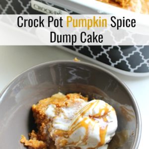 Your home will be left smelling delicious as you are cooking your Pumpkin Spice Dump Cake in the Crock Pot. It's a perfect fall dessert recipe to feed a crowd!