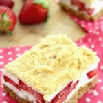 Strawberry Crunch Bars come together quickly & a little slice of heaven!
