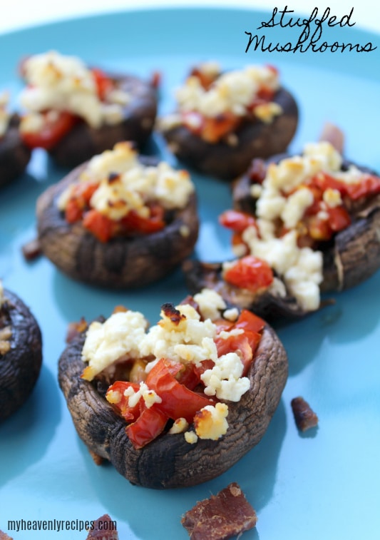 platter of stuffed mushroom appetizers