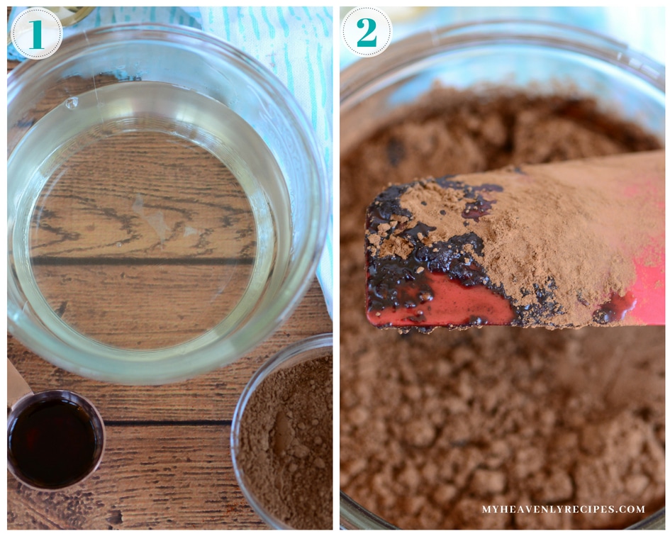step by step process shots on how to make homemade chocolate syrup recipe