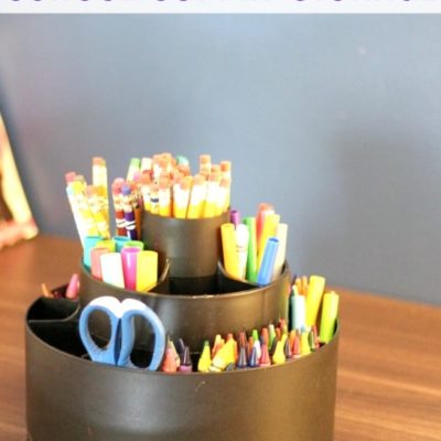 Check out this School Supply Storage solution. It's so easy even the kids can do it!