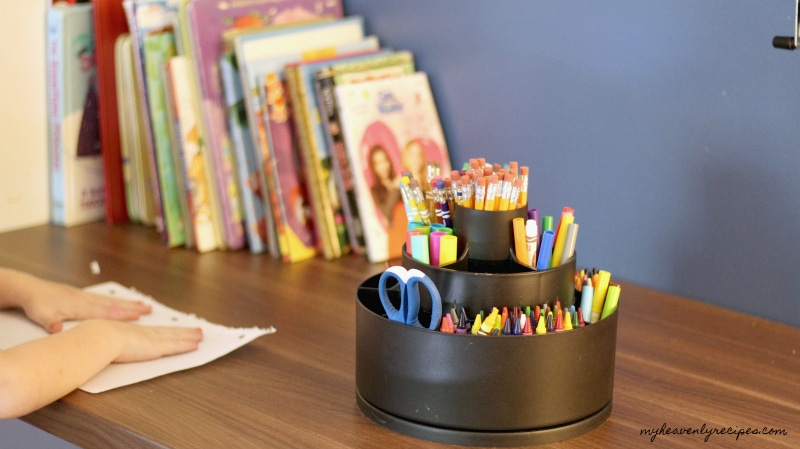 Check out this School Supply Storage solution. It's so easy even the kids can do it!