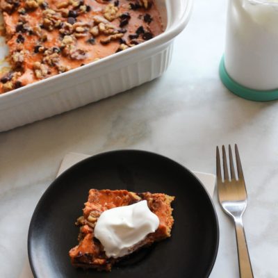These Chocolate Chip Pumpkin Pie bars are a easy dessert recipe to enjoy with family and friends this fall.