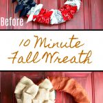 Take your summer wreath into a beautiful Fall Burlap Wreath in just 10 minutes.