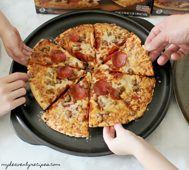 The entire family can serve themselves when we conquer mealtime together with Red Baron Pizza.