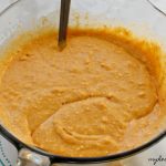 pumpkin coffee cake cake mix mixed up in bowl